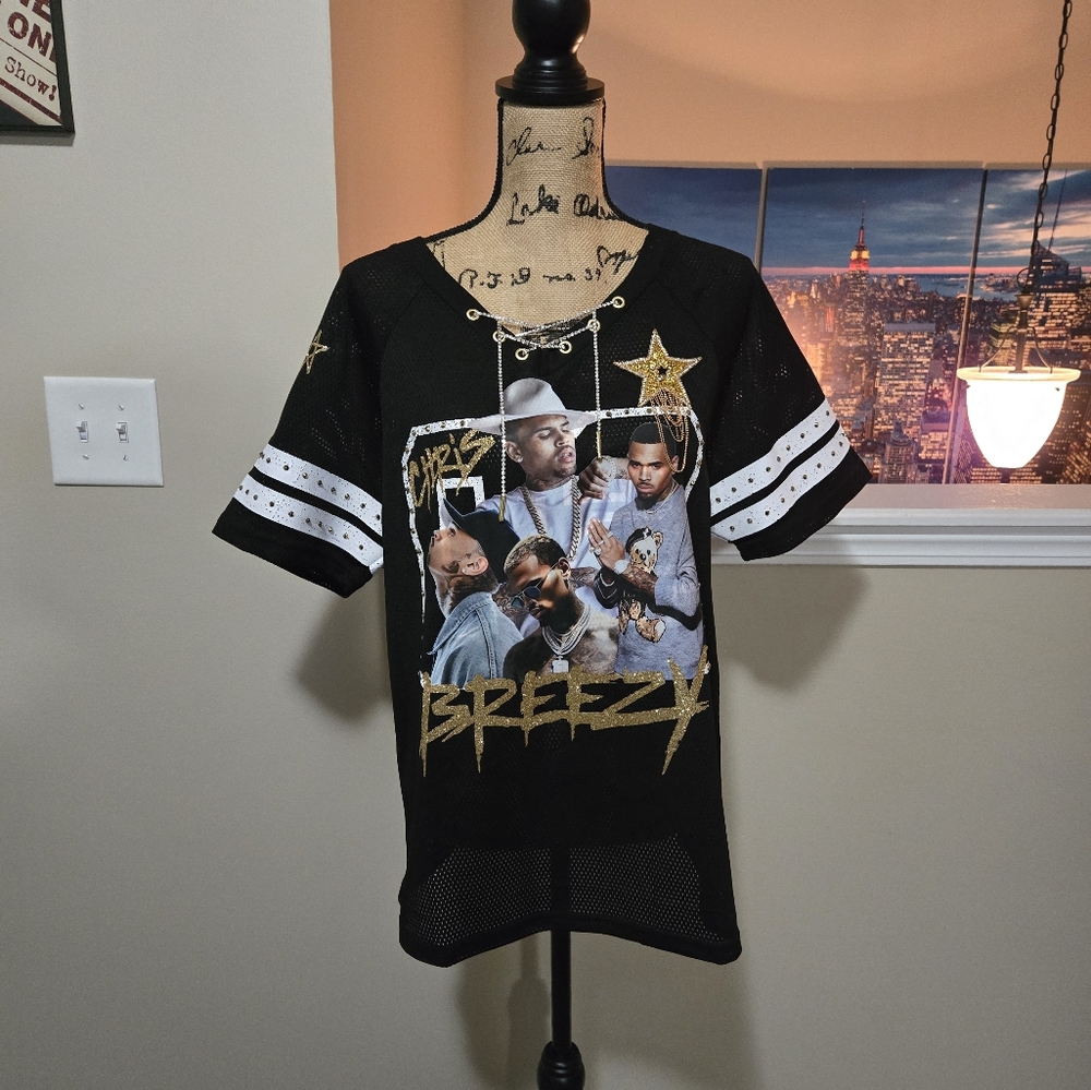 Black Graphic Women's Jersey Top